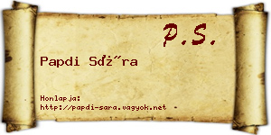 Papdi Sára névjegykártya