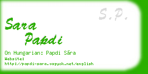 sara papdi business card